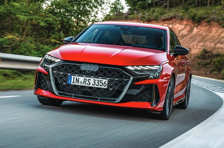 2025 Audi RS 3 front tracking 2025 Audi RS 3 front action
