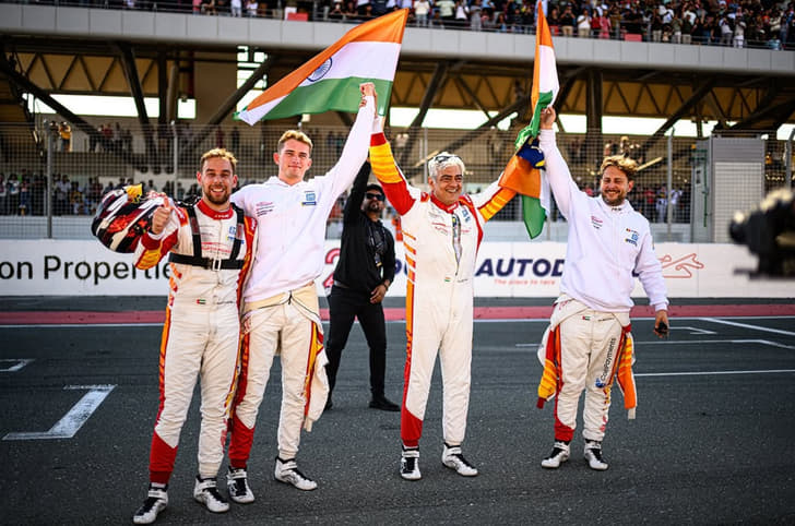 Ajith Kumar Dubai 24H podium Ajith Kumar Dubai 24H podium