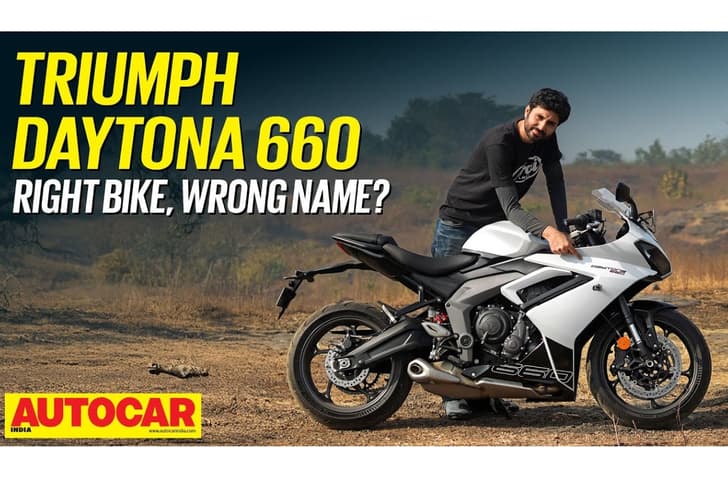 Triumph Daytona 660 white colour side shot Triumph Daytona 660 video review, price, comfort, performance