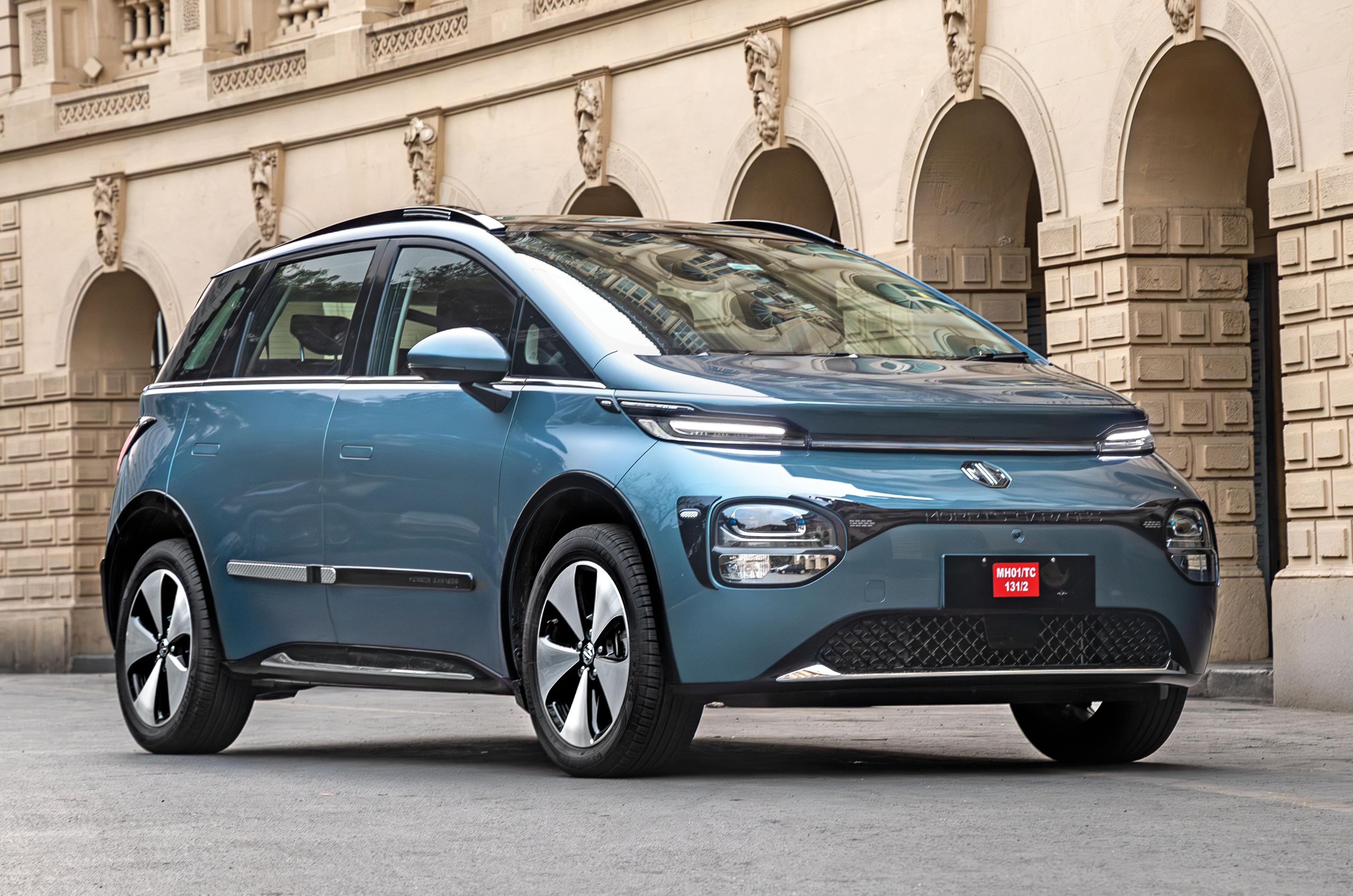MG Windsor EV front three-quarter view on road test