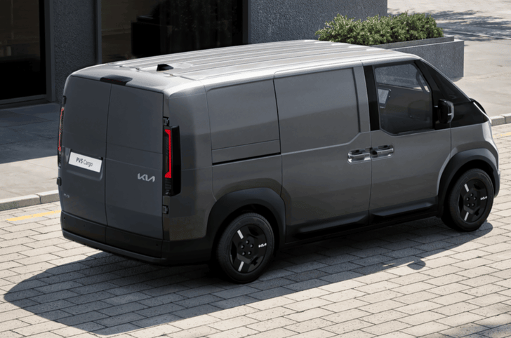 kia pv5 passenger electric van kia pv5 passenger electric van rear three quarters