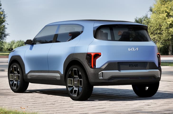 kia ev2 concept rear three quarters