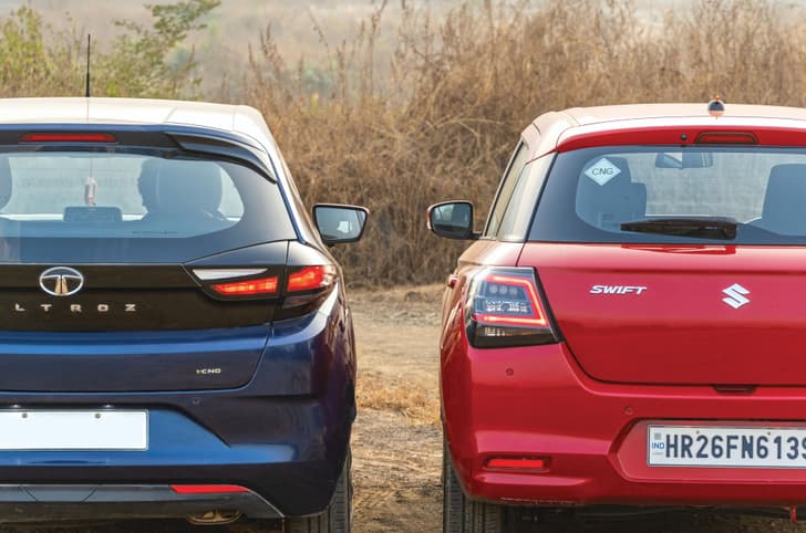 Maruti Swift CNG vs Tata Altroz CNG rear static