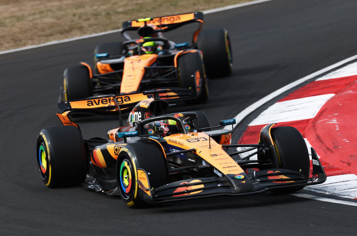 McLaren drivers Oscar Piastri and Lando Norris at F1 Chinese GP