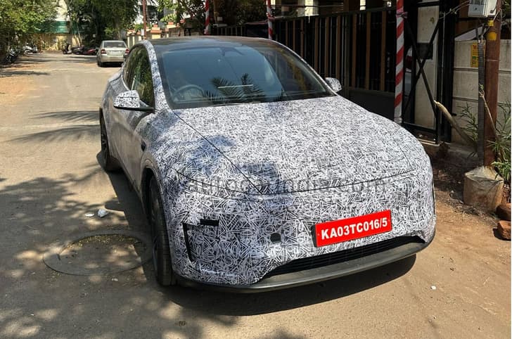 Tesla Model Y spied in India Tesla Model Y spied in India