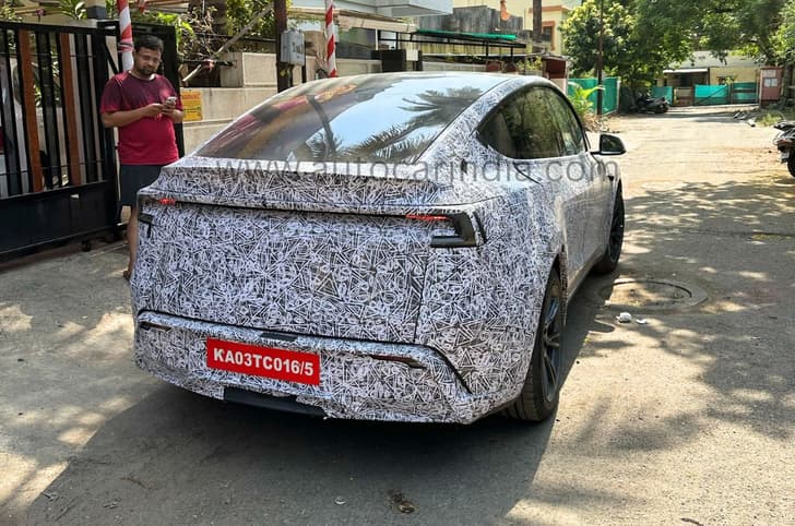 Tesla Model Y spied in India Tesla Model Y spied in India