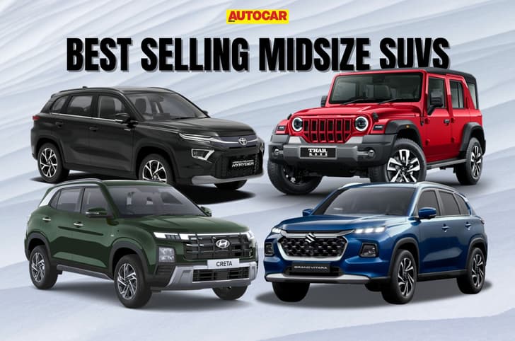 Best selling midsize SUVs in FY2025