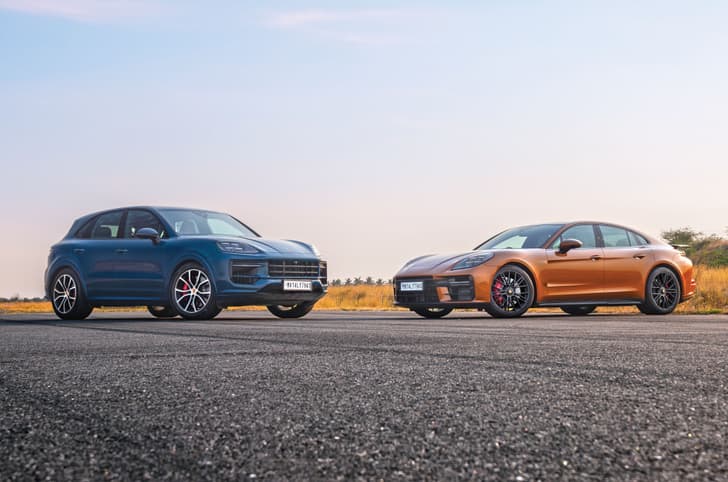 Porsche Cayenne GTS and Panamera GTS at CoASTT front static