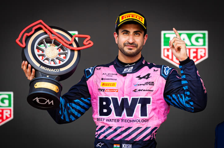 2025 F2 Monaco sprint race winner Kush Maini 2025 F2 Monaco sprint race winner Kush Maini