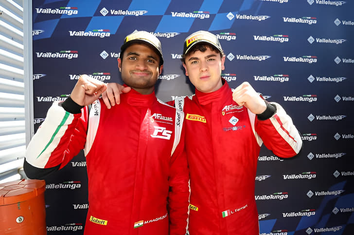 Italian GT Sprint Championship Race 2 winners Mahaveer Raghunathan and Lorenzo Ferrari