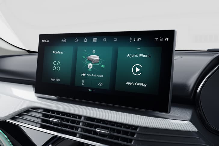 Tata Harrier EV Samsung infotainment touchscreen Tata Harrier EV Samsung infotainment touchscreen