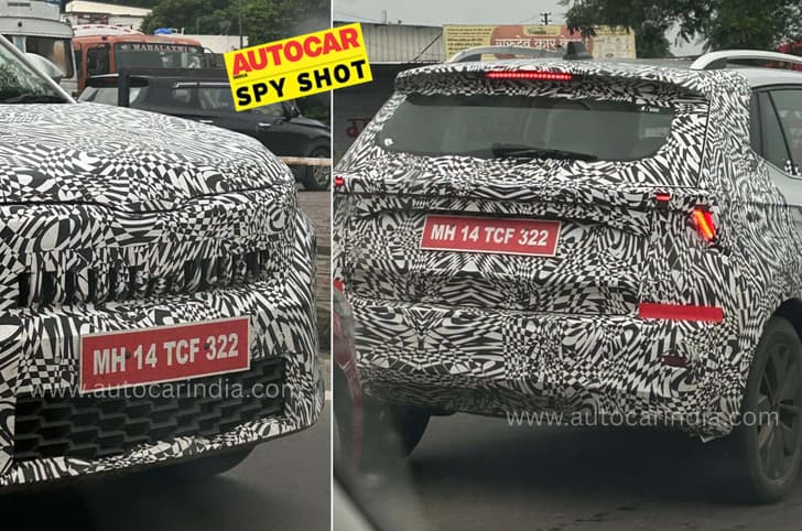 skoda kushaq facelift india testing spy shot details skoda kushaq facelift india testing spy shot details