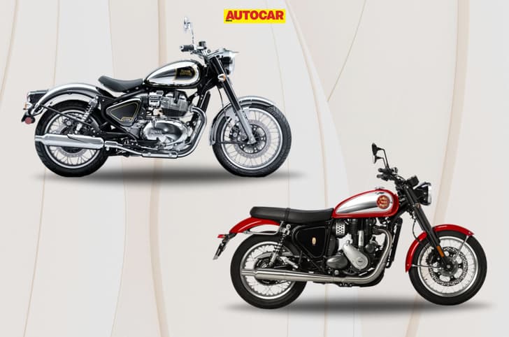 Royal Enfield Classic 650 and BSA Gold Star 650 side static image