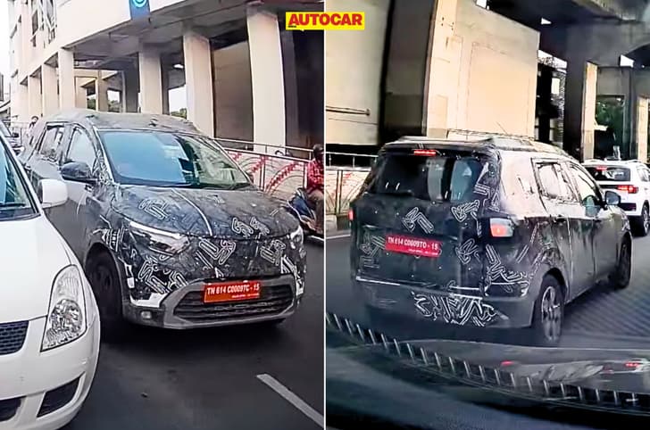 renault triber facelift test mule spied renault triber facelift test mule spied