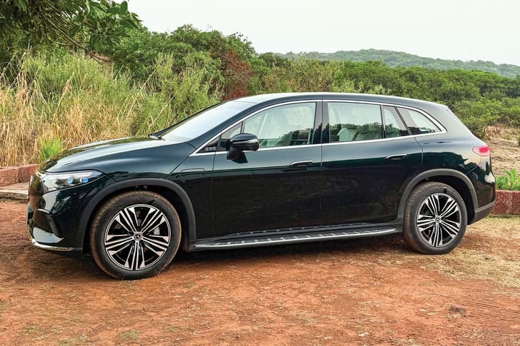 mercedes benz eqs suv in field