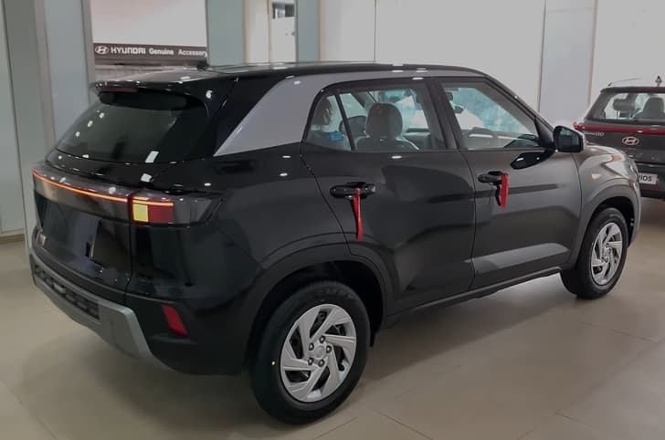 Hyundai Creta base E variant in showroom rear
