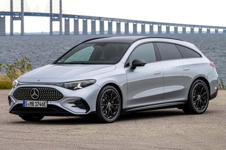 2025 mercedes benz cla shooting brake front three quarter 2025 mercedes benz cla shooting brake in field