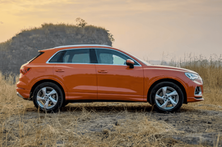 Audi Q3 exterior in orange color