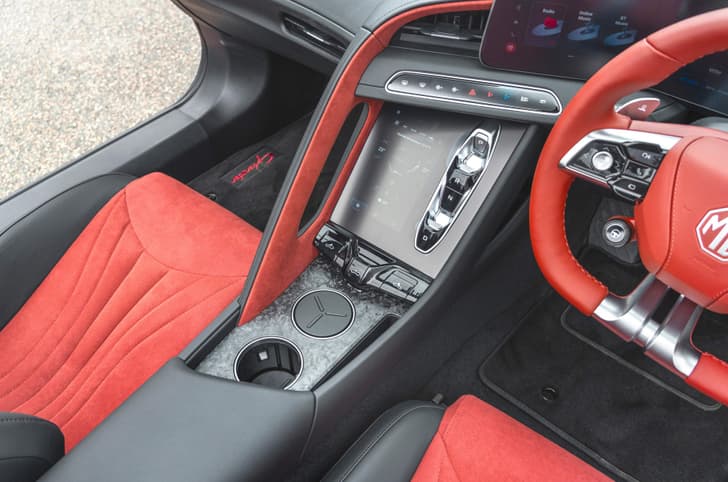Red MG Cyberster centre console