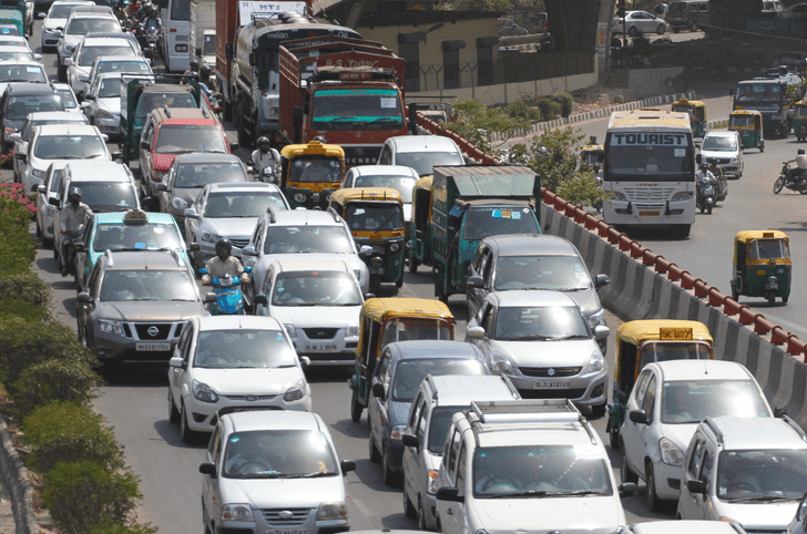 Lots of traffic on the road