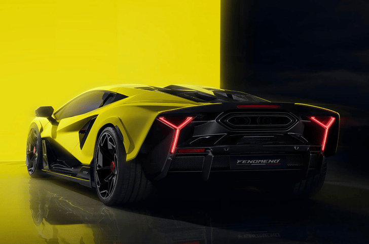 Lamborghini Fenomeno exterior yellow colour rear profile