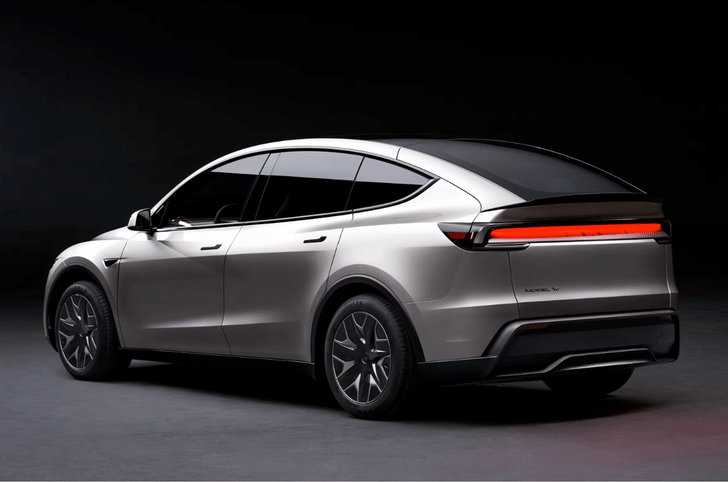 Tesla Model Y L rear profile showing connected lights