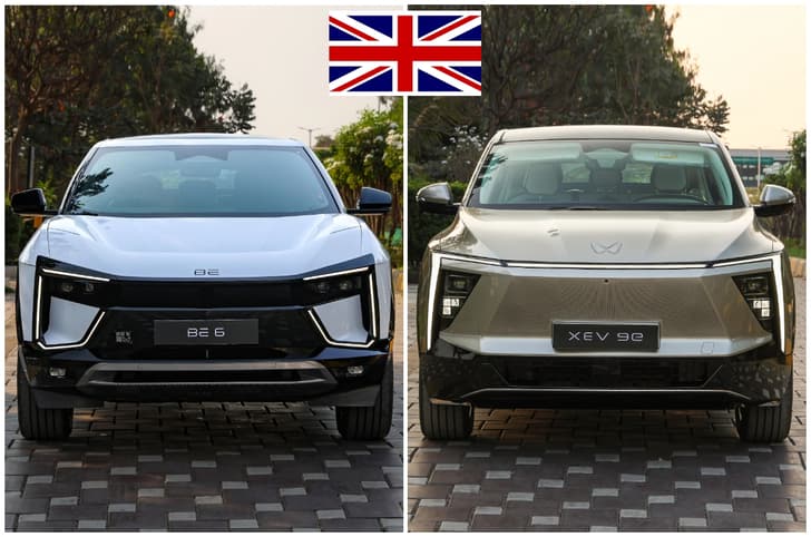 Mahindra BE 6 and XEV 9e front head on; exports to UK planned