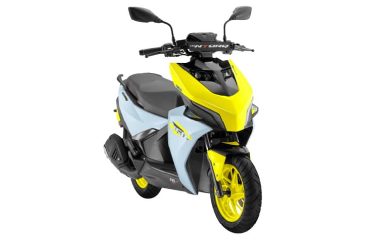 TVS Ntorq 150 front right image in studio