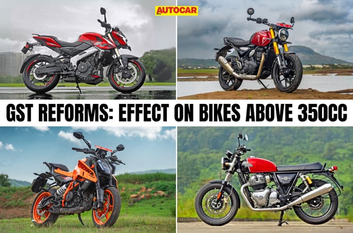 Prices of motorcycles above 350cc calculated with revised GST rates Prices of motorcycles above 350cc calculated with revised GST rates