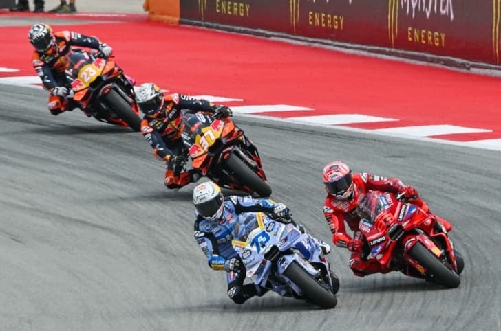 Alex and Marc Marquez leading the pack at 2025 Catalan MotoGP race