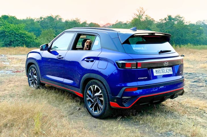Hyundai Creta N Line rest right side with dog in the window