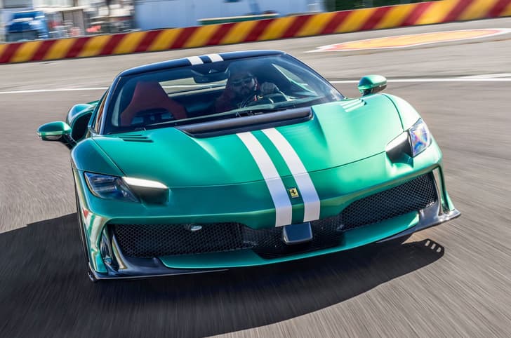 Ferrari 296 Speciale front quarter tracking 