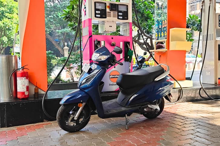 Honda Activa at the petrol pump