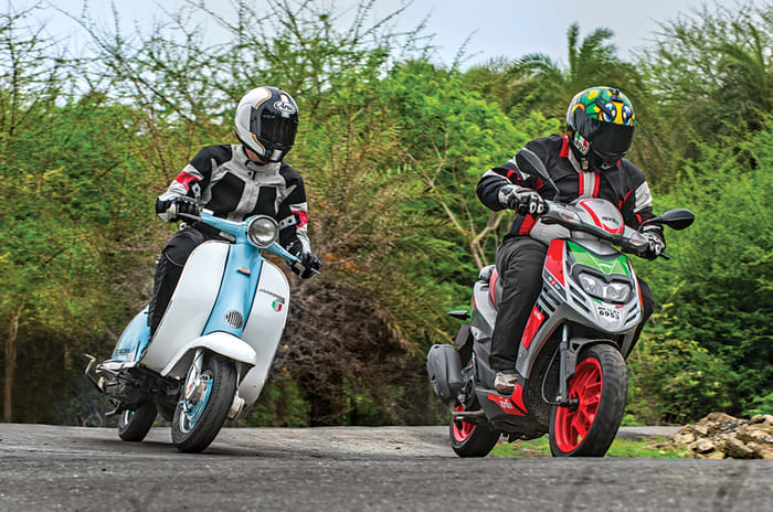 1962 Lambretta Li 150 vs 2018 Aprilia SR 150 action