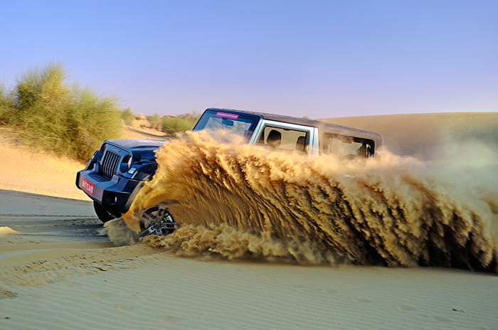Dune bashing in the new Mahindra Thar 
