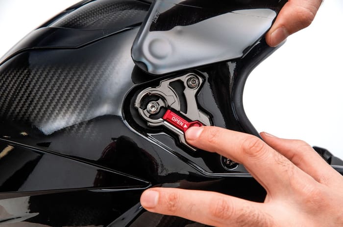 Testing the KYT KX-1 Race GP helmet at BIC on a Ducati Monster SP