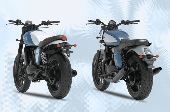 Jawa 42 FJ and BSA Bantam rear left angle Jawa 42 FJ and BSA Bantam rear left angle