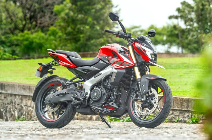 Bajaj Pulsar NS400Z front right static in field