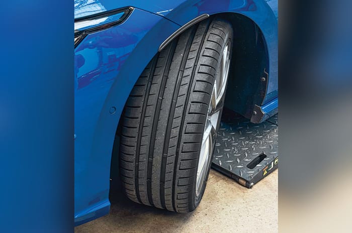 Ceat tyre showing its treads