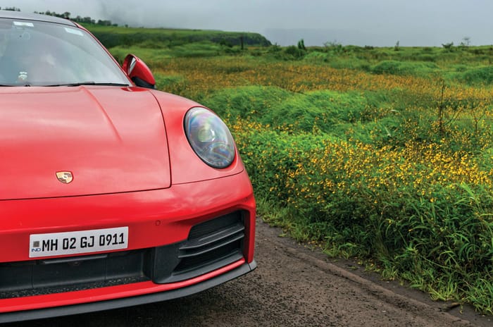 Porsche 911 in red colour