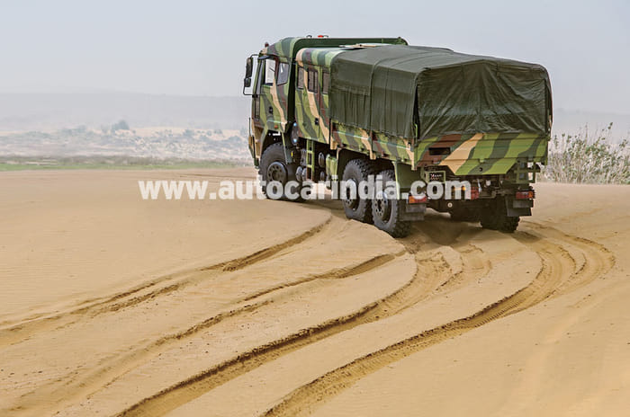 Dune-bashing in Jaisalmer with two 6x6s  
