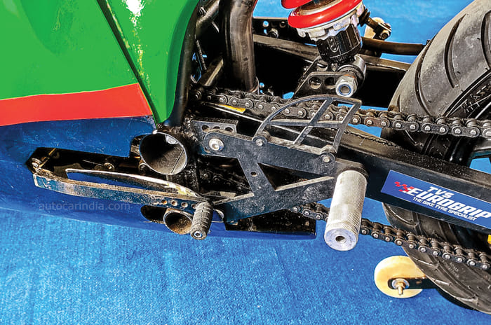 Riding the Atom GP1 minibike on track