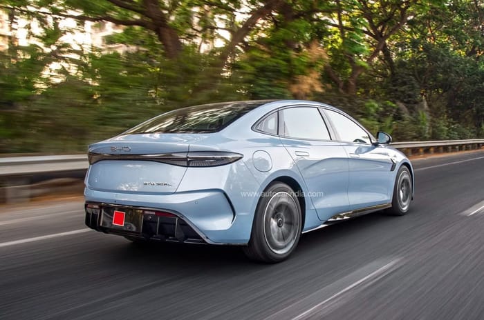 BYD Seal rear right side on road driving