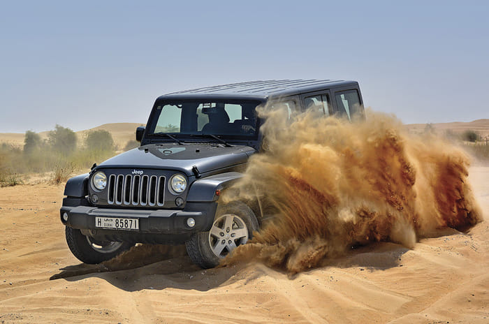 Dune bashing in Dubai in the Jeep Wrangler