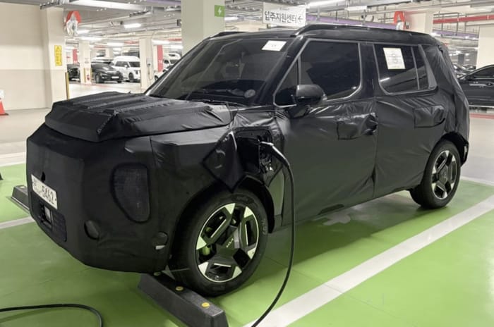 Kia Syros EV spied charging