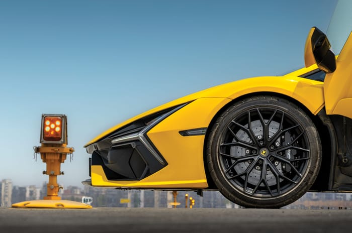 Lamborghini Revuelto driven at the Navi Mumbai International Airport 