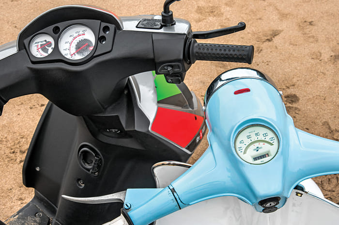 1962 Lambretta Li 150 vs 2018 Aprilia SR 150 instrument cluster