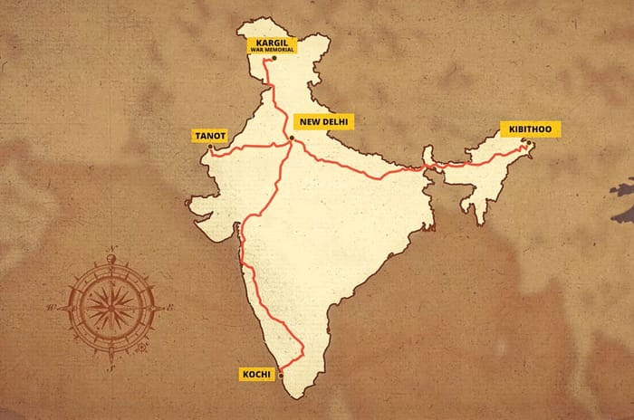 Mahindra SUVs to Kargil map