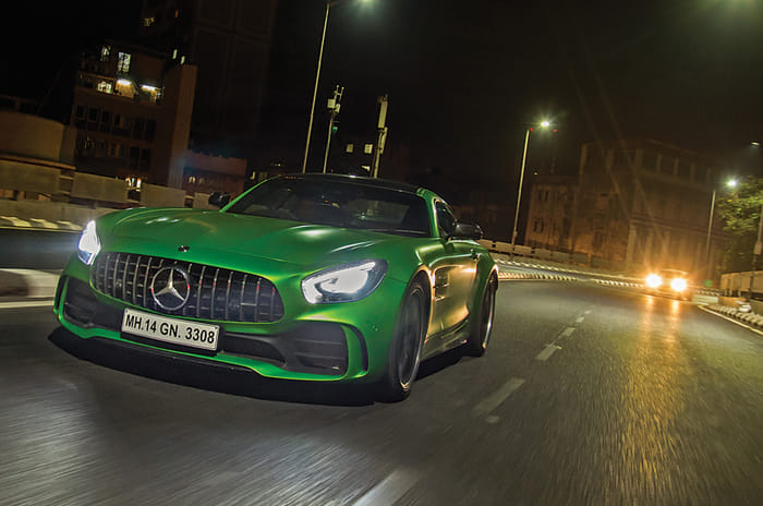 Mercedes-AMG GT R front action JJ flyover Mercedes-AMG GT R front action JJ flyover