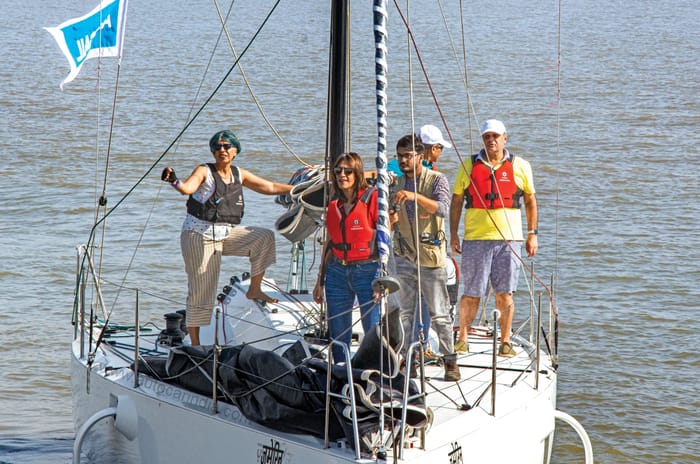 Green light, go: Porsche Taycan vs sailboat 